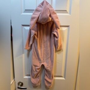 Kate Quinn Pink Velour Bunny Ear Romper